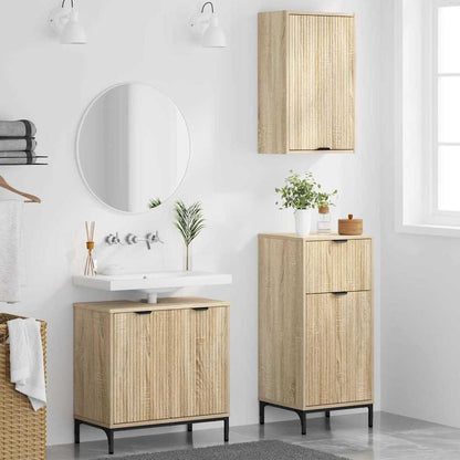 Set di mobili per il bagno con cassetto 3 pcs rovere sonoma | homemem39