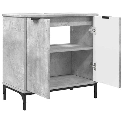 Set di mobili per il bagno con cassetto 3 pcs Grigio cemento | homemem39