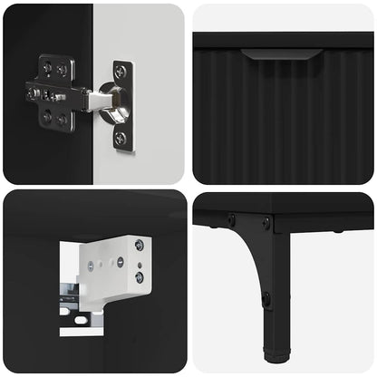 Set di mobili per il bagno Nero Legno ingegnerizzato, Metallo | homemem39
