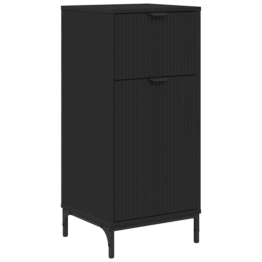 Set di mobili per il bagno Nero Legno ingegnerizzato, Metallo | homemem39