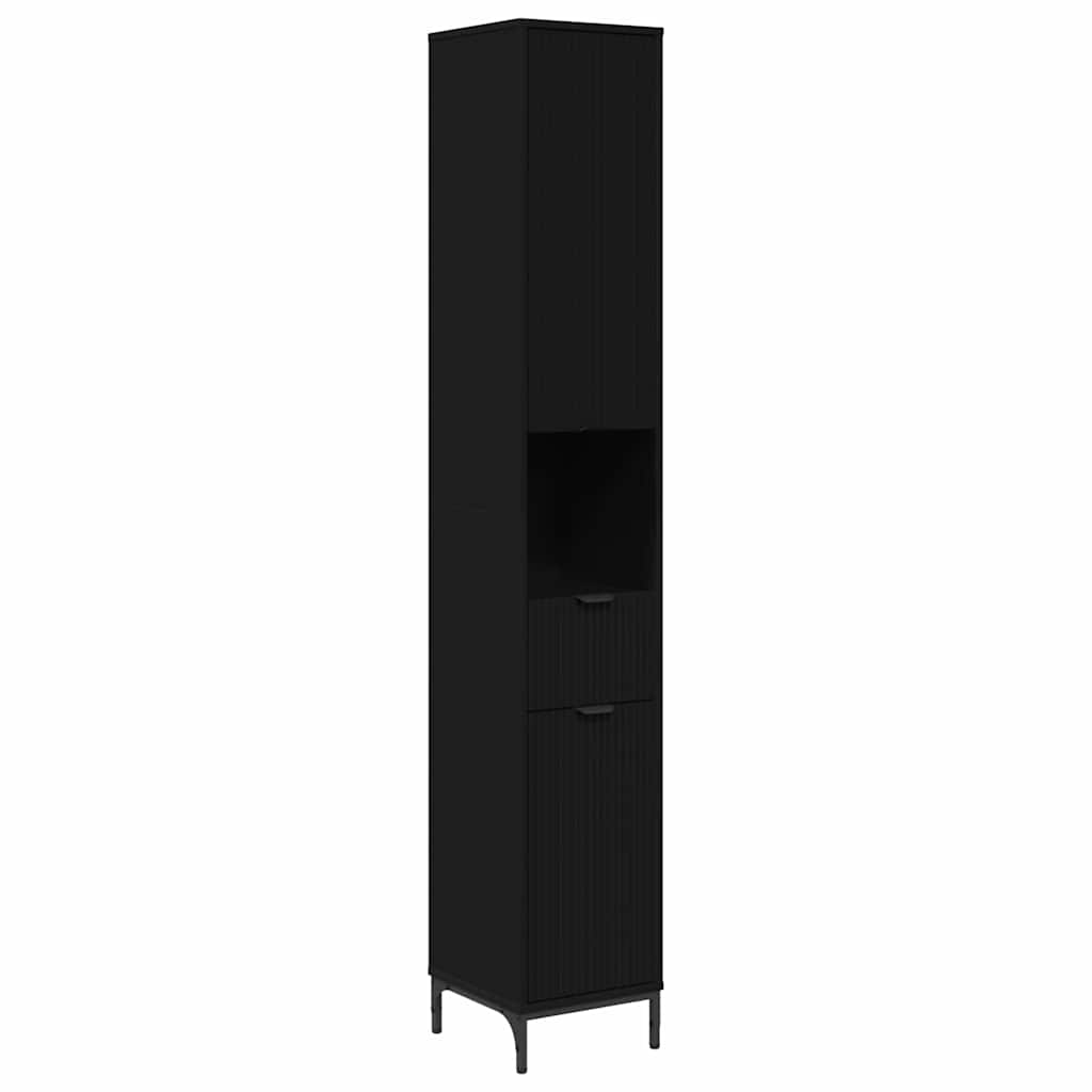 Set di mobili per il bagno Nero Legno ingegnerizzato, Metallo | homemem39