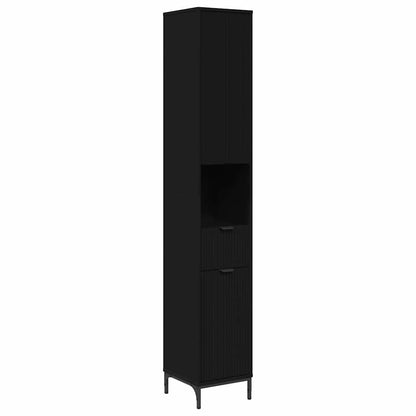 Set di mobili per il bagno Nero Legno ingegnerizzato, Metallo | homemem39
