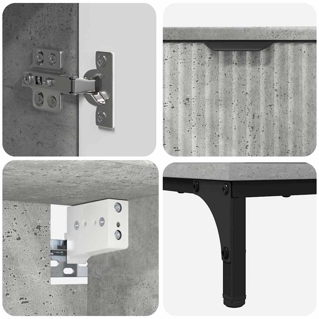 Set di mobili per il bagno con cassetto Grigio cemento | homemem39