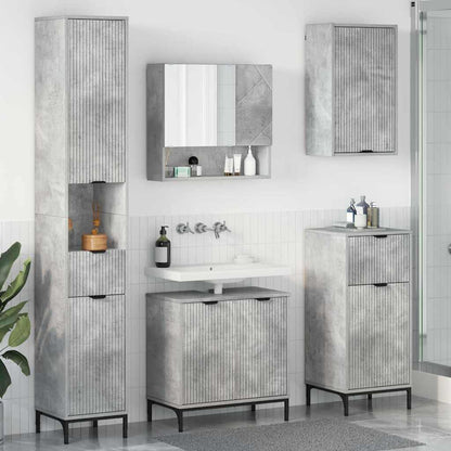 Set di mobili per il bagno con cassetto Grigio cemento