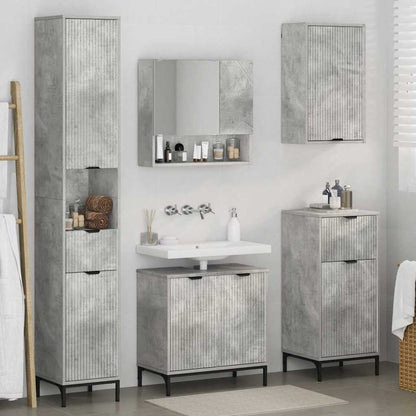 Set di mobili per il bagno con cassetto Grigio cemento | homemem39