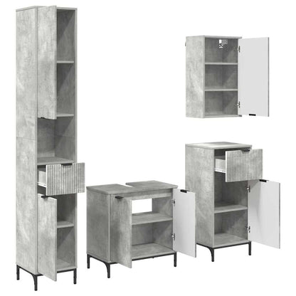 Set di mobili per il bagno con cassetto Grigio cemento