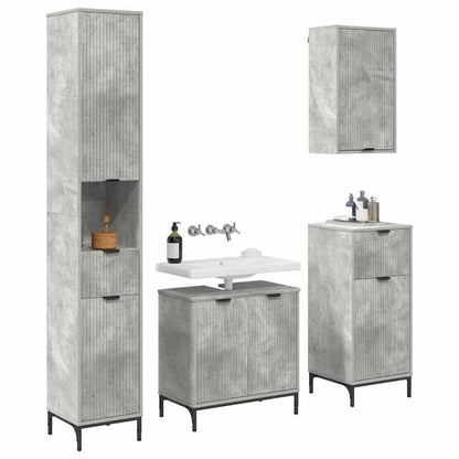 Set di mobili per il bagno con cassetto Grigio cemento | homemem39