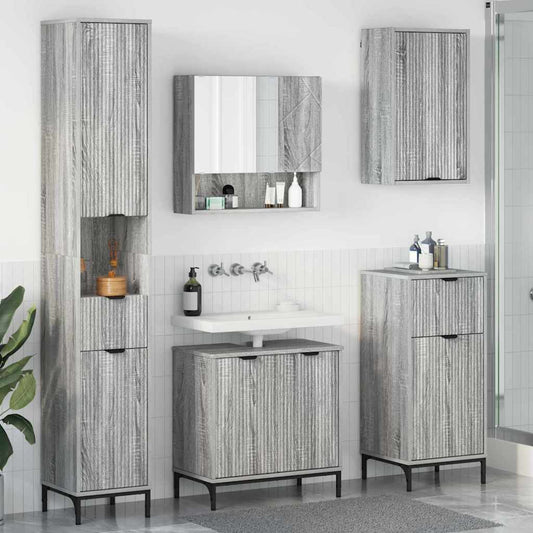 Set di mobili per il bagno con cassetto con porta Grigio Sonoma | homemem39