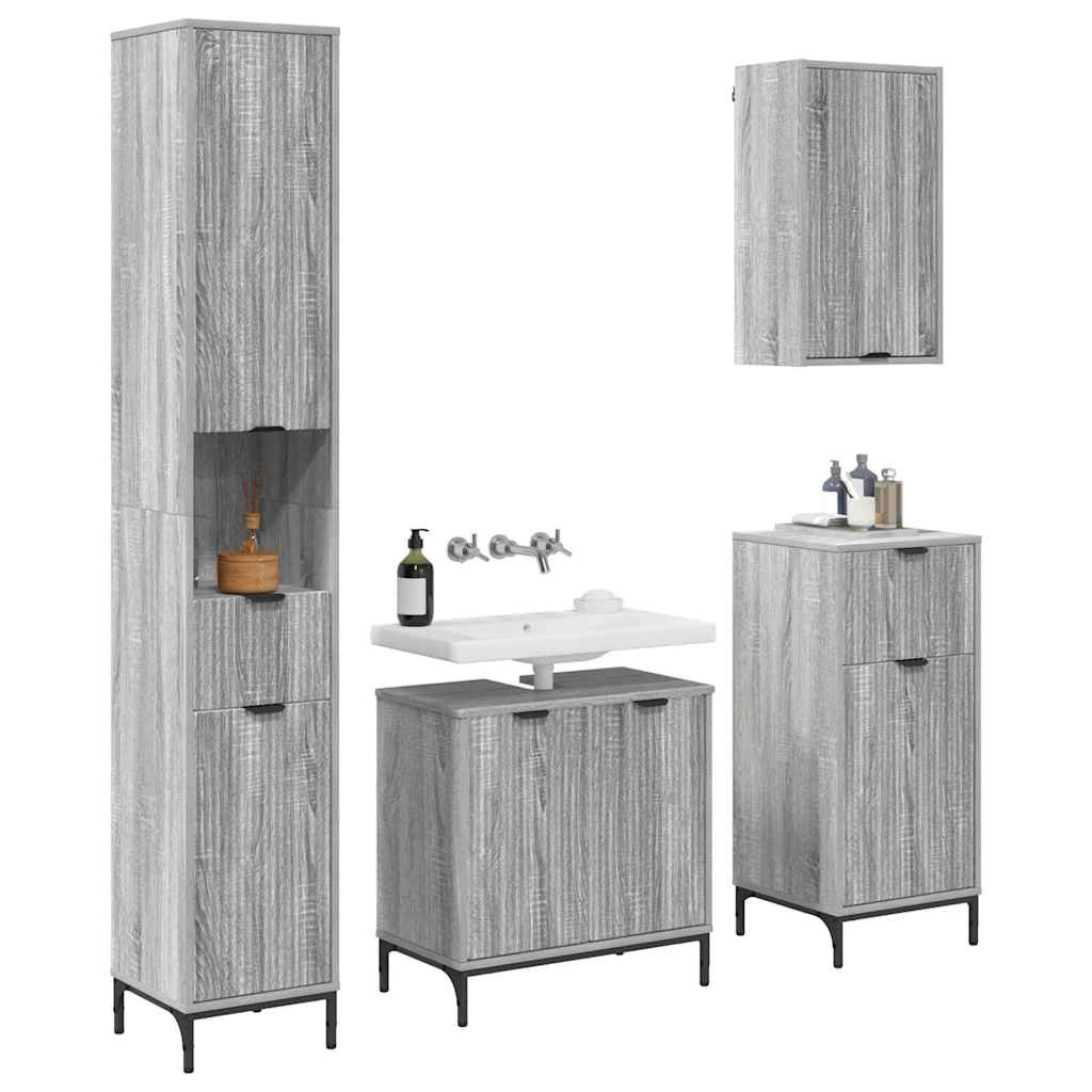 Set di mobili per il bagno con cassetto con porta Grigio Sonoma | homemem39
