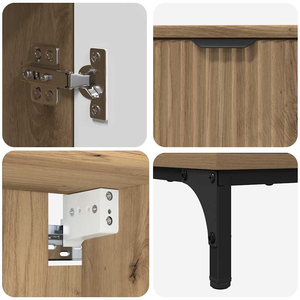 Set di mobili per il bagno 4 pz Rovere artigianale | homemem39