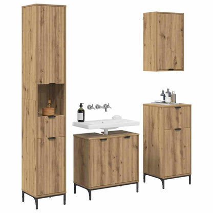 Set di mobili per il bagno con cassetto Rovere artigianale