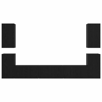 Set mobile TV 7 pcs Rovere nero 60 x 30 x 30 cm