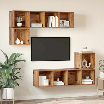 Set mobile TV 4 pcs Legno vecchio 37 x 37 x 142.5 cm