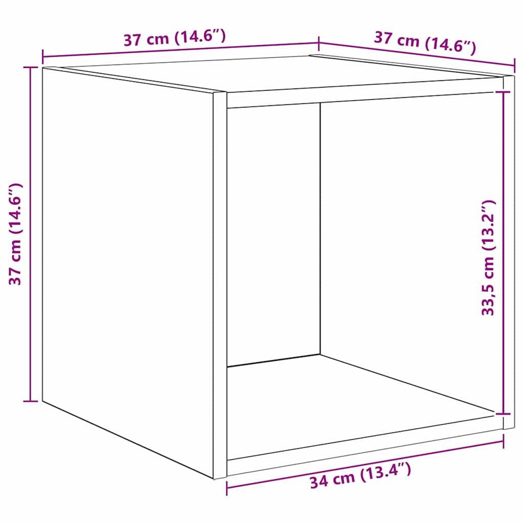 Set mobile TV 4 pcs rovere artigianale 37 x 37 x 142.5 cm