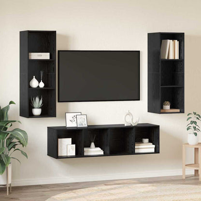 Set di mobili TV 3 pcs Rovere nero 37 x 37 x 142.5 cm