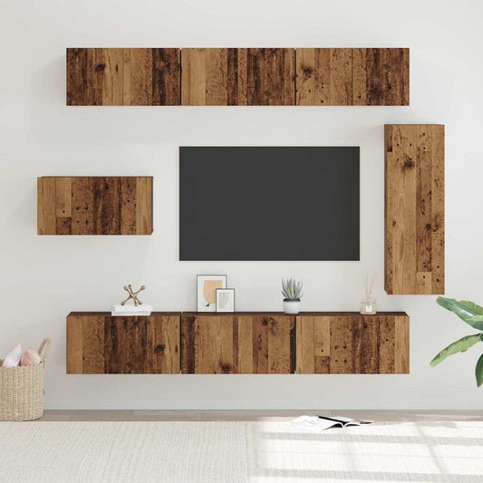 Set mobile TV 8 pcs Legno vecchio 30.5 x 30 x 90 cm