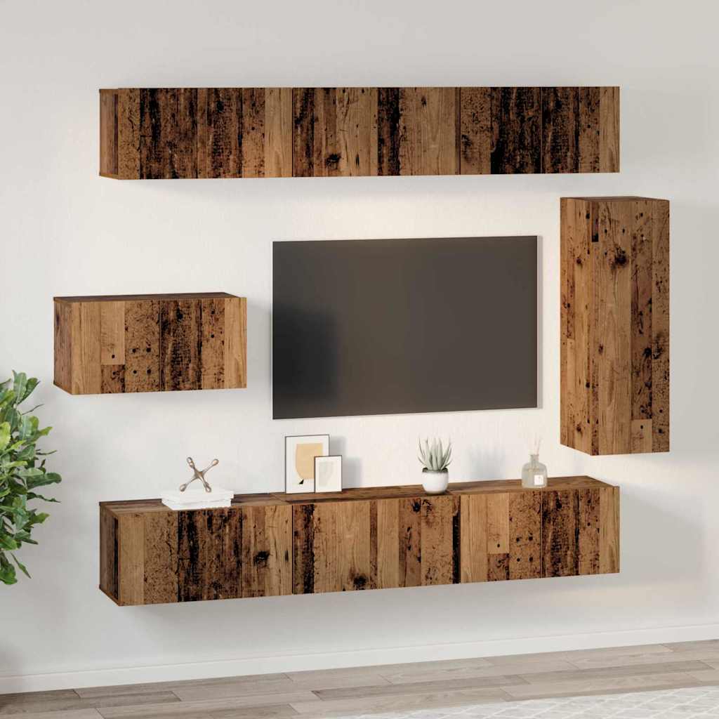 Set mobile TV 8 pcs Legno vecchio 30.5 x 30 x 90 cm