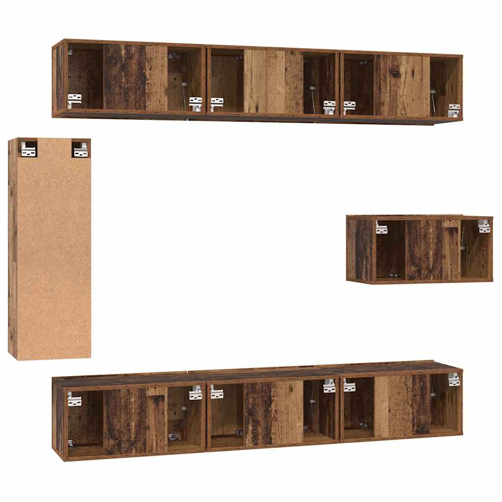 Set mobile TV 8 pcs Legno vecchio 30.5 x 30 x 90 cm