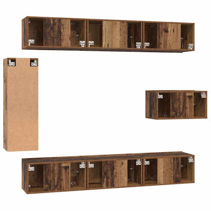 Set mobile TV 8 pcs Legno vecchio 30.5 x 30 x 90 cm