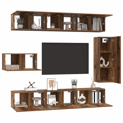 Set mobile TV 8 pcs Legno vecchio 30.5 x 30 x 90 cm