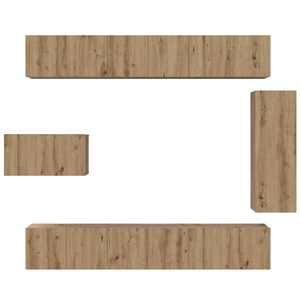 Set mobile TV 8 pcs rovere artigianale 30.5 x 30 x 90 cm