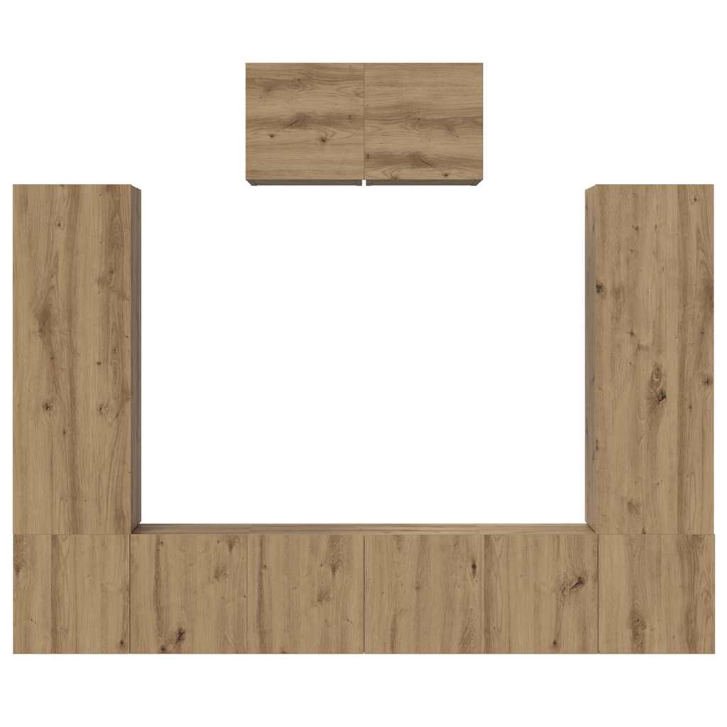 Set mobile TV 7 pz Rovere artigianale Legno ingegnerizzato | homemem39