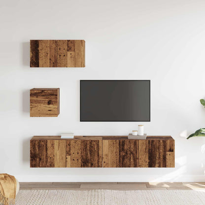 Mobile TV da Parete 4 pcs Legno vecchio 80 x 30 x 30.5 cm