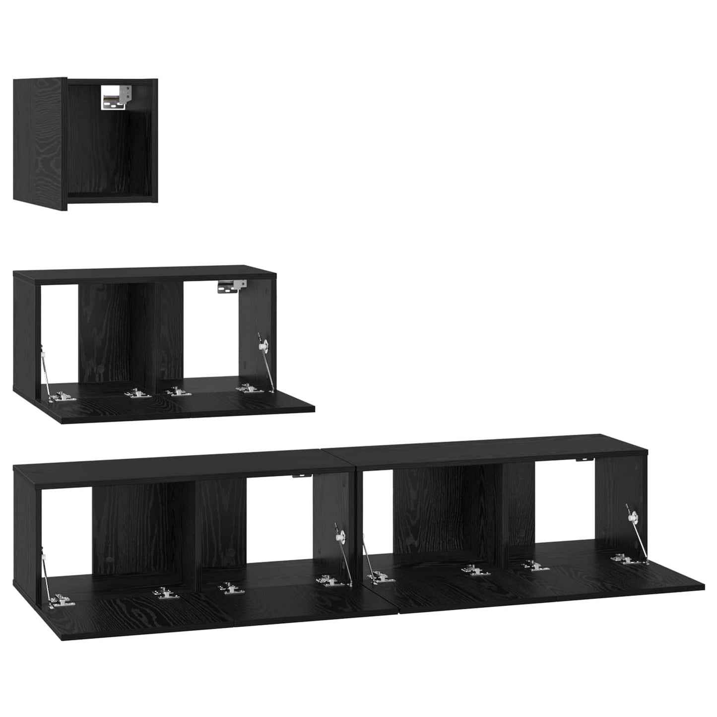 Mobile TV da Parete 4 pcs Rovere nero 80 x 30 x 30.5 cm