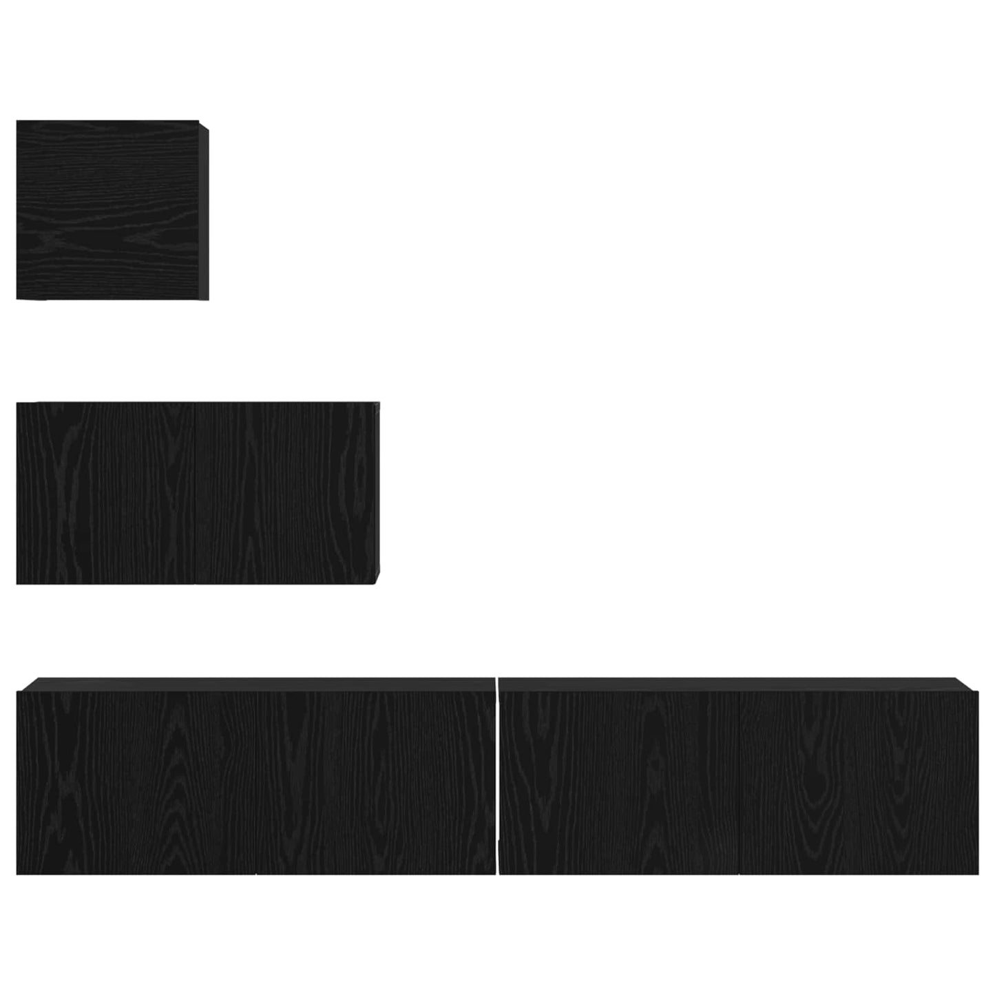 Mobile TV da Parete 4 pcs Rovere nero 80 x 30 x 30.5 cm