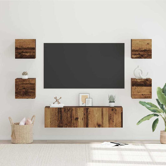 Set mobile TV 6 pcs Legno vecchio Media 120 x 30 x 30 cm