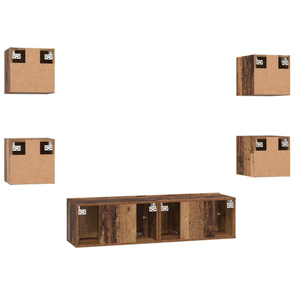 Set mobile TV 6 pcs Legno vecchio Media 120 x 30 x 30 cm