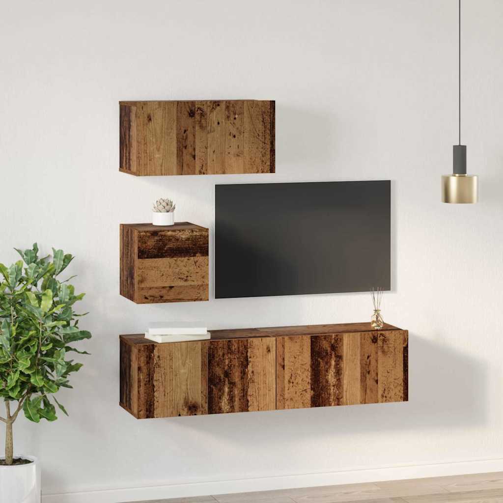 Set mobile TV 4 pcs Legno vecchio 60 x 30 x 30 cm