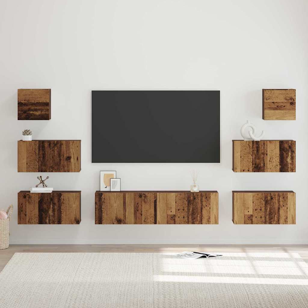 Set mobile TV 8 pcs Legno vecchio 60 x 30 x 30 cm