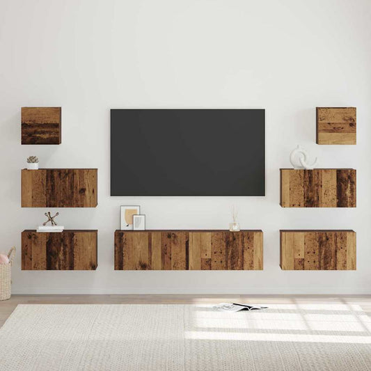 Set mobile TV 8 pcs Legno vecchio 60 x 30 x 30 cm