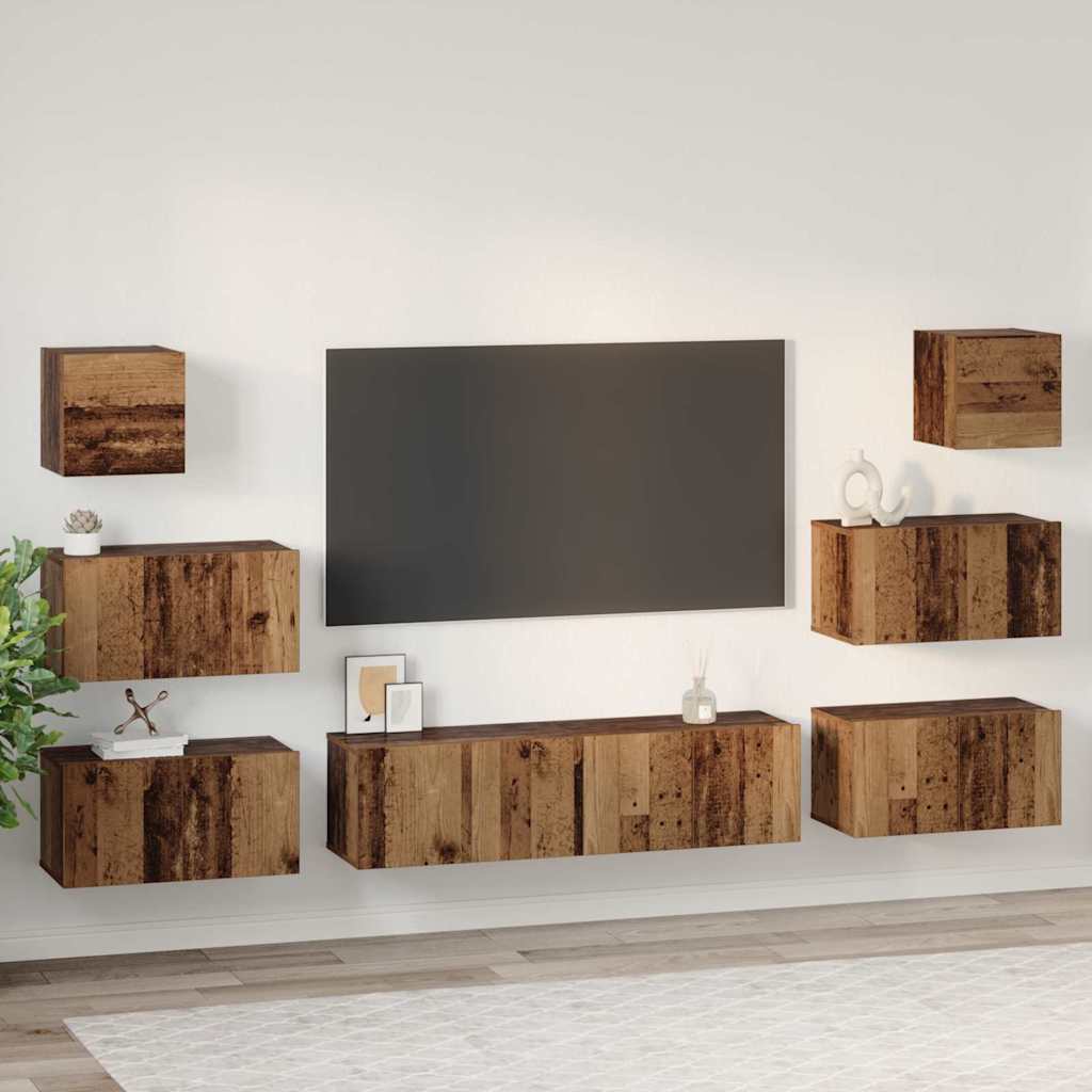 Set mobile TV 8 pcs Legno vecchio 60 x 30 x 30 cm