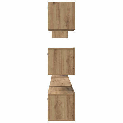 Set mobile TV 8 pz Rovere artigianale Legno ingegnerizzato