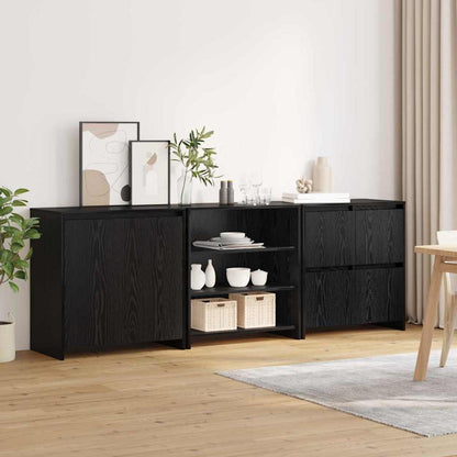 Credenza 3 pcs Rovere nero 70 x 41 x 75 cm Legno multistrato - homemem39
