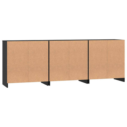 Credenza 3 pcs Rovere nero 70 x 41 x 75 cm Legno multistrato - homemem39