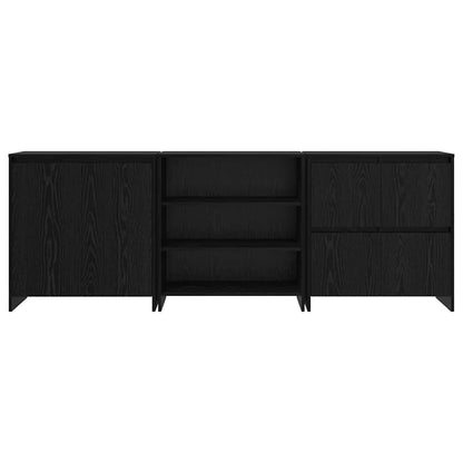 Credenza 3 pcs Rovere nero 70 x 41 x 75 cm Legno multistrato - homemem39