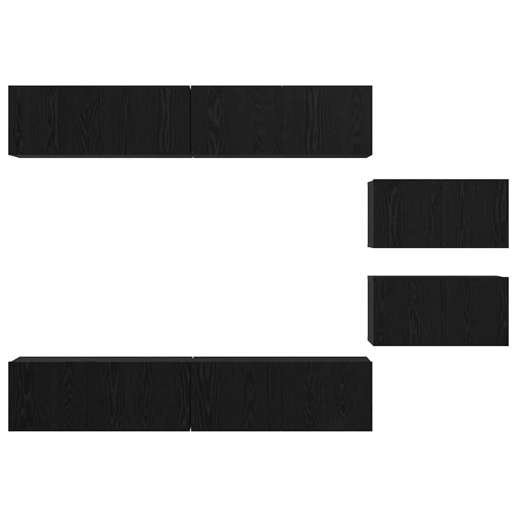Set mobile TV 6 pcs Rovere Nero 80 x 30 x 30.5 cm Small