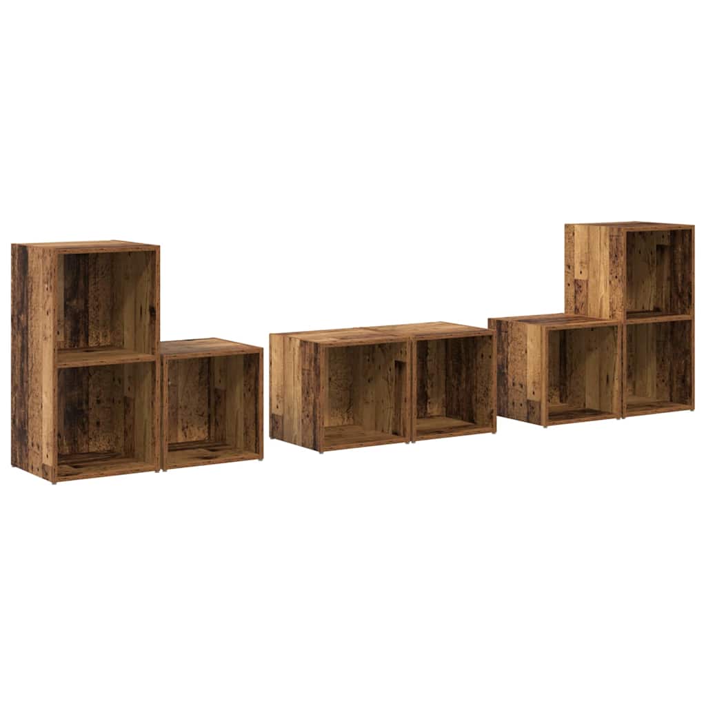 Set di mobili TV 6 pcs Legno vecchio Legno multistrato