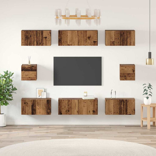 Set di mobili TV Legno vecchio Legno multistrato