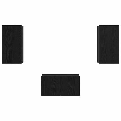 Set mobile TV 3 pcs Rovere nero 60 x 30 x 30 cm