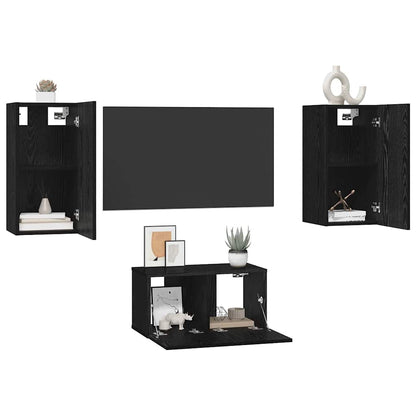 Set mobile TV 3 pcs Rovere nero 60 x 30 x 30 cm