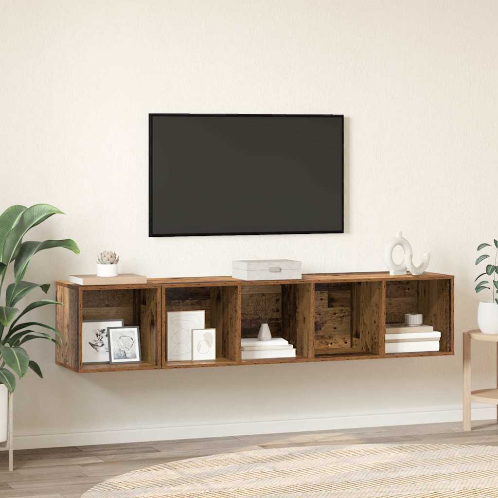 Set di mobili TV 2 pcs Legno antico 37 x 37 x 142.5 cm