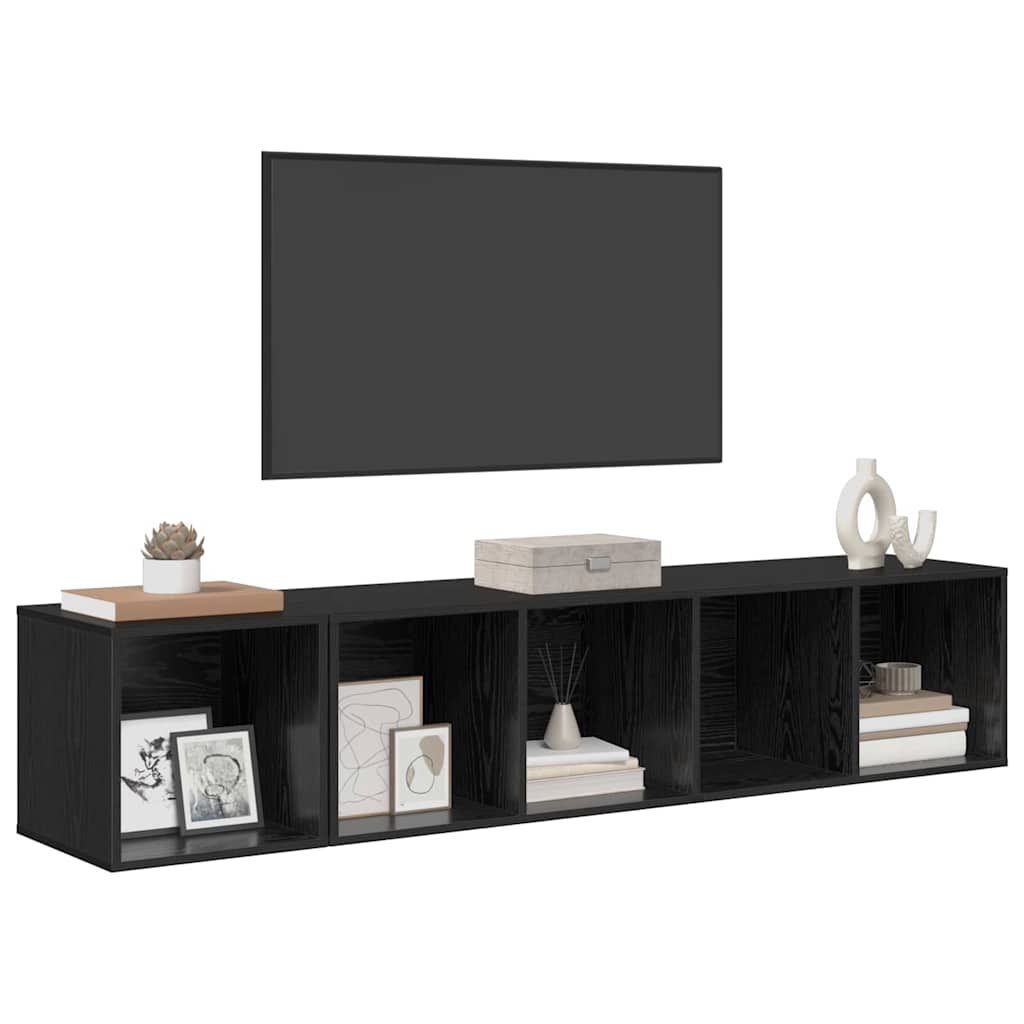 Set di mobili TV 2 pcs Rovere nero 37 x 37 x 142.5 cm