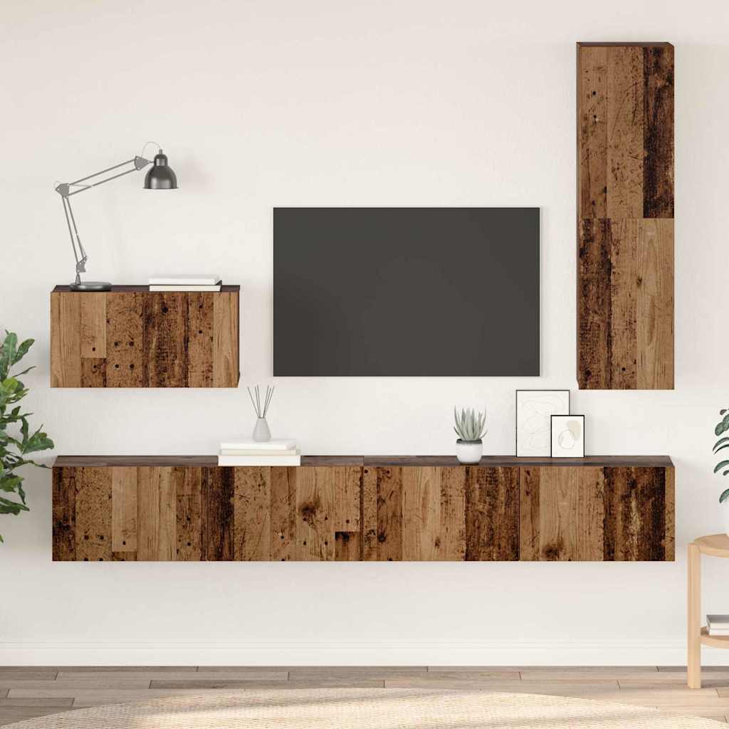 Set di mobili TV 4 pcs Legno vecchio 200 x 30 x 30 cm