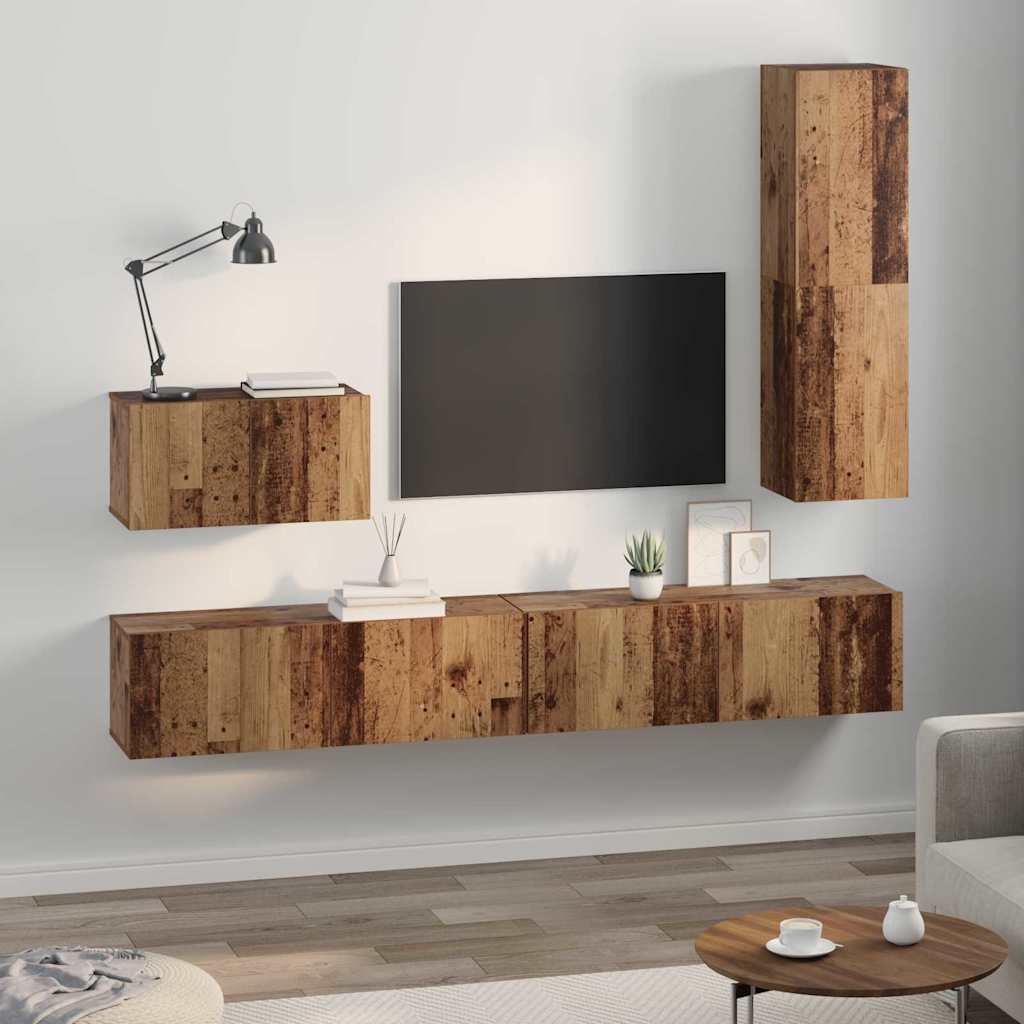 Set di mobili TV 4 pcs Legno vecchio 200 x 30 x 30 cm