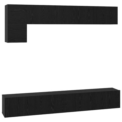 Set mobile TV 5 pcs Rovere nero 100 x 30 x 30 cm