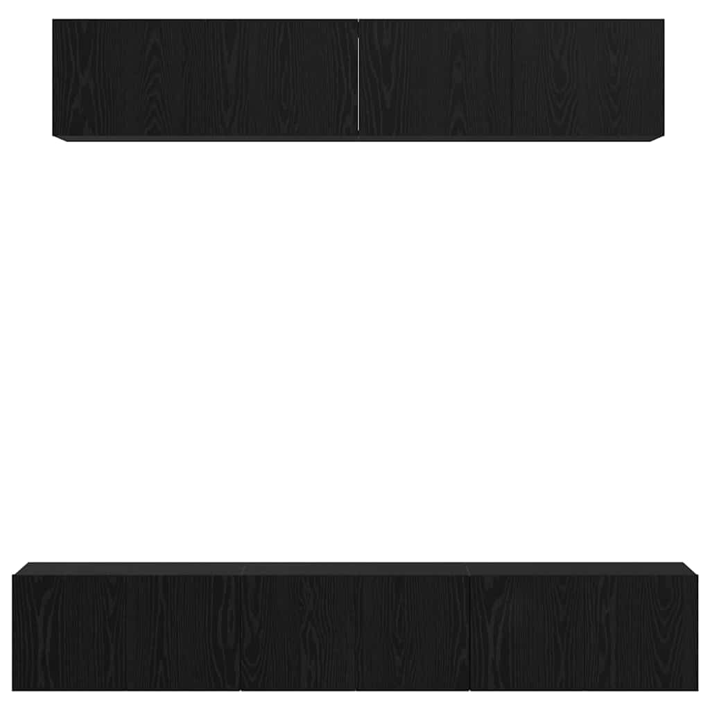 Set mobile TV 5 pcs Rovere nero 100 x 30 x 30 cm